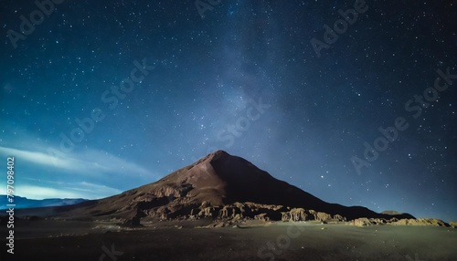 view of the starry night over the mountain in the desert of bolivia