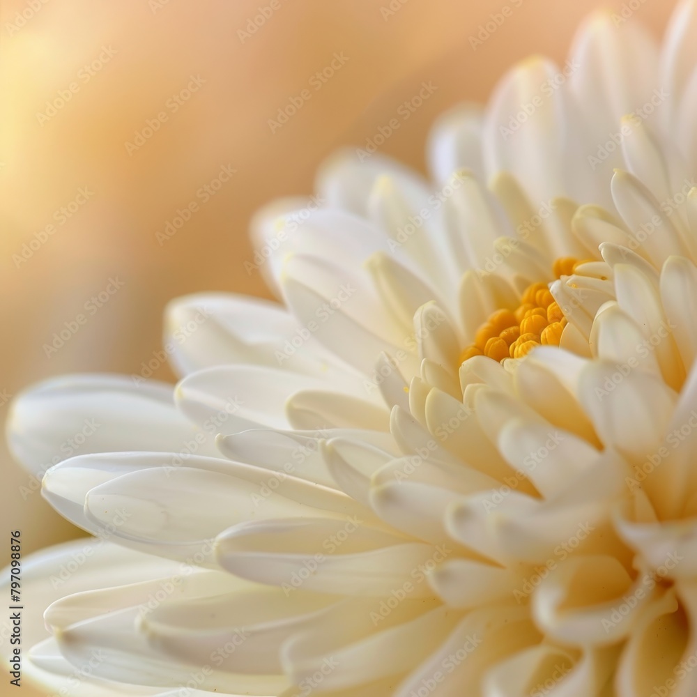 Fototapeta premium Close-up of a White Chrysanthemum in Soft Light