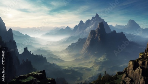mountain landscape rpg map asset fantasy by generative ai photo