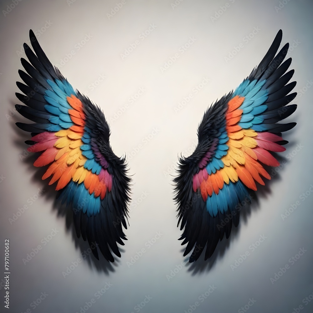 Obraz premium Beautiful Angel Wings Backdrop Digital Art Graphic Artwork Photography Background Design