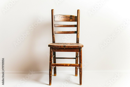 An elegant ladderback chair against a white background.