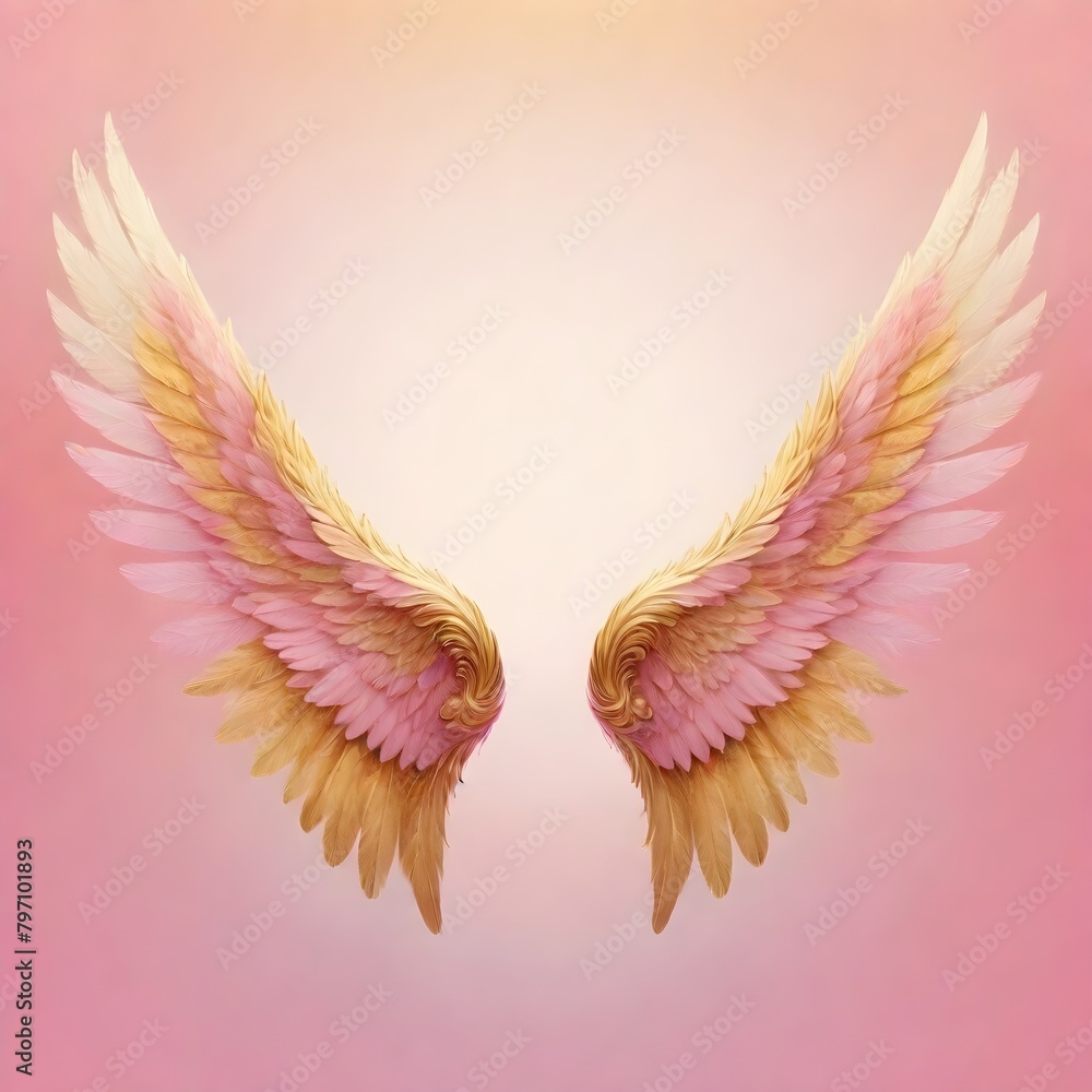 Obraz premium Beautiful Angel Wings Backdrop Digital Art Graphic Artwork Photography Background Design