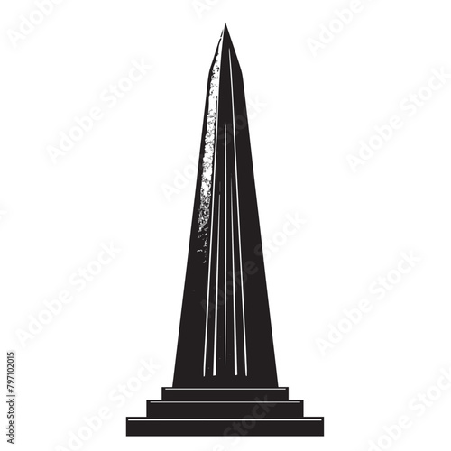 Obelisk in cartoon, doodle style . Image for t-shirt, web, mobile apps and ui. Isolated 2d vector illustration in logo, icon, sketch style, Eps 10, black and white. AI Generative