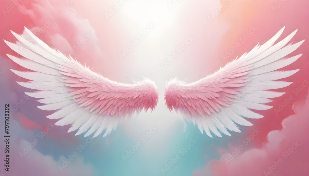 Fototapeta premium Beautiful Angel Wings Backdrop Digital Art Graphic Artwork Photography Background Design