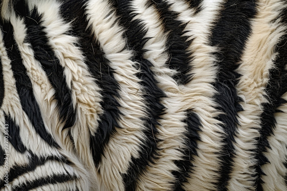 Close-up Texture of Black and White Fur Close-up Texture of Black and White Fur