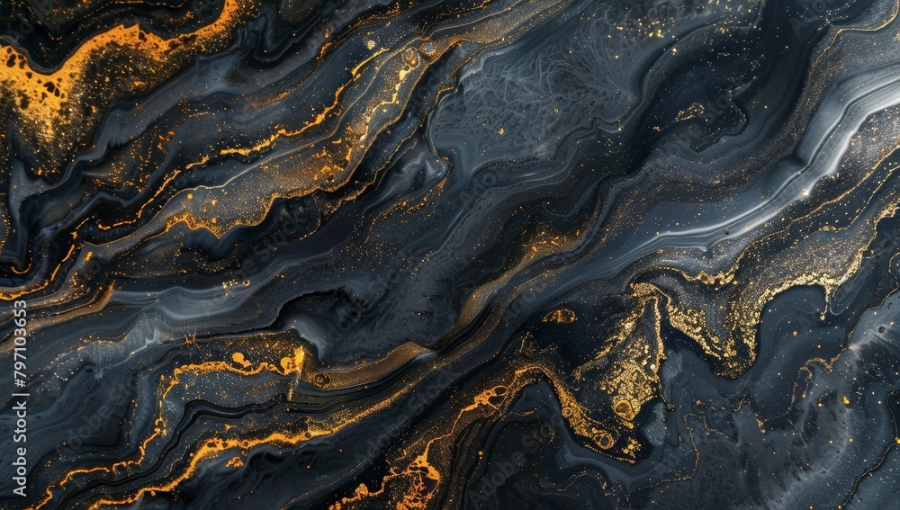 Abstract gold and black marble texture