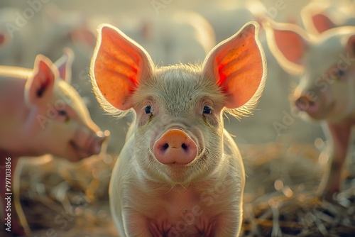 Curious Piglet on a Farm
