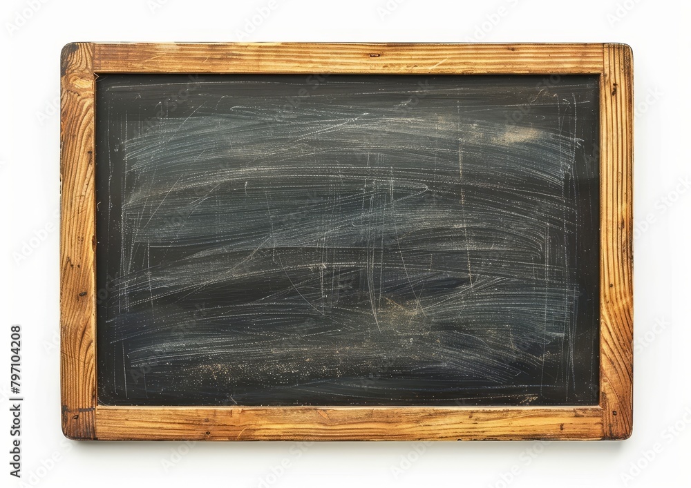 Empty blackboard with wooden frame isolated on white Empty blackboard with wooden frame isolated on white