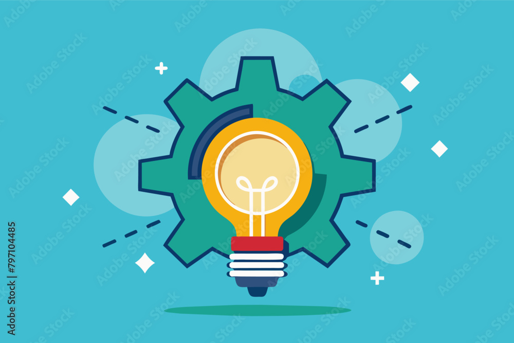 A gear with a light bulb at its center, representing creative solutions driving business success. A gear with a light bulb at its center, representing creative solutions driving business success.