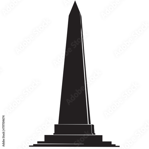 Obelisk in cartoon, doodle style . Image for t-shirt, web, mobile apps and ui. Isolated 2d vector illustration in logo, icon, sketch style, Eps 10, black and white. AI Generative