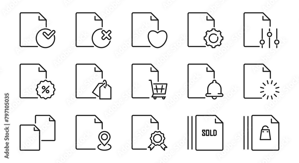 Document line icons 2. Paper sheet sign. File or archive symbol. Isolated on a white background. Pixel perfect. Editable stroke. 64x64. Document line icons 2. Paper sheet sign. File or archive symbol. Isolated on a white background. Pixel perfect. Editable stroke. 64x64.