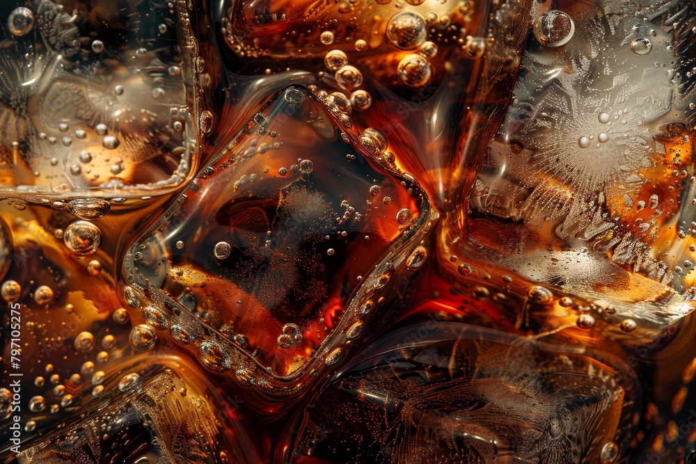 Close-up of ice cubes in a refreshing beverage Close-up of ice cubes in a refreshing beverage