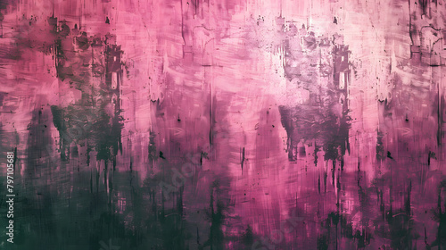 A magenta and olive grunge background texture with large brush strokes 