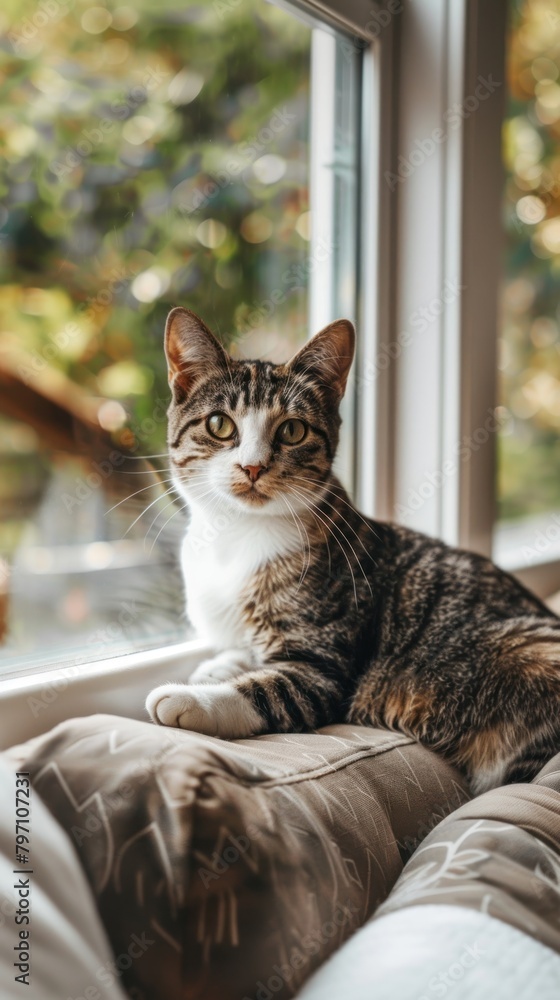 Animal cat windowsill blanket.