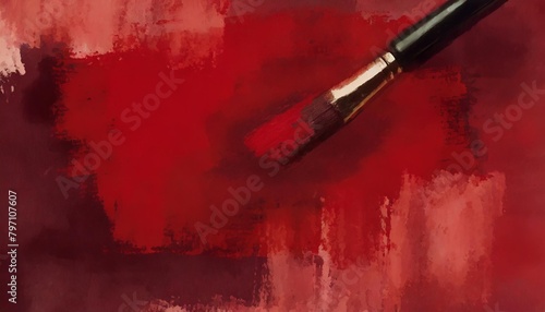 watercolor brush square handmade painting red