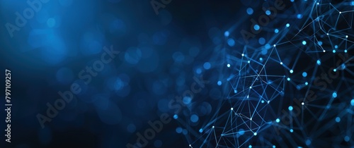 Technology concept. Abstract background of blue connected lines and dots