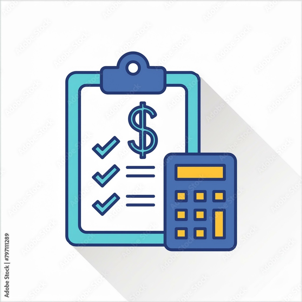 Clipboard, chart, and money icon. The concept of budget management in personal finance Clipboard, chart, and money icon. The concept of budget management in personal finance