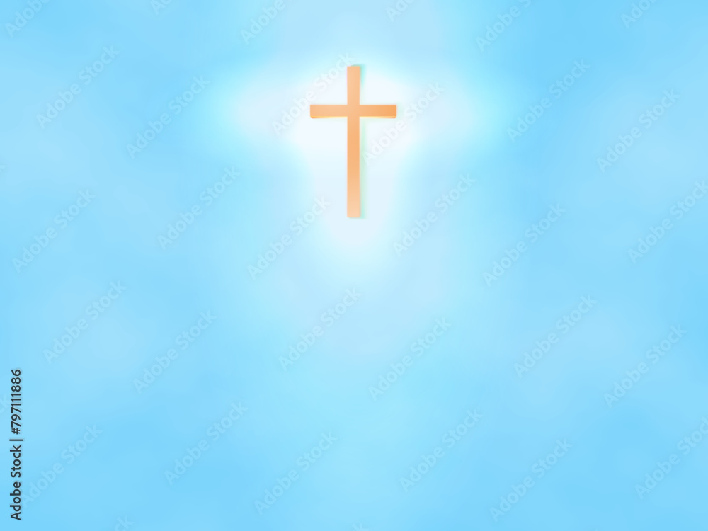 Cross Silhouette In the Sky. Resurrection of Jesus Christ. Easter Sunday.