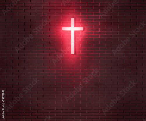 Church Wall With a Crucifix