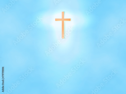 Cross Silhouette In the Sky. Resurrection of Jesus Christ. Easter Sunday.