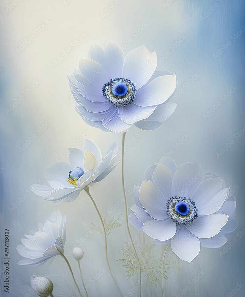 Fiori di anemone blu