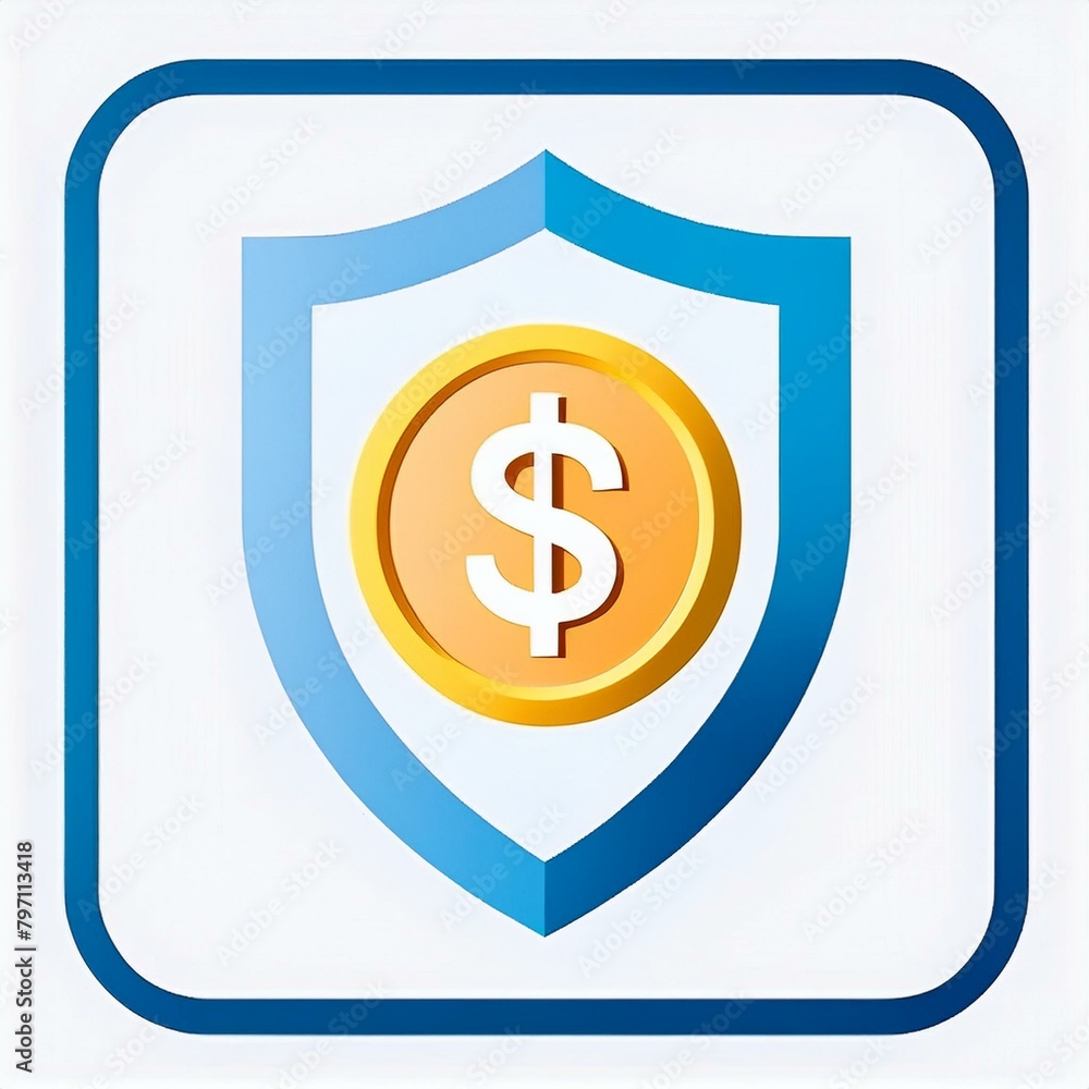 A shield with a dollar bill sign. The concept of financial protection and personal finance. A shield with a dollar bill sign. The concept of financial protection and personal finance.