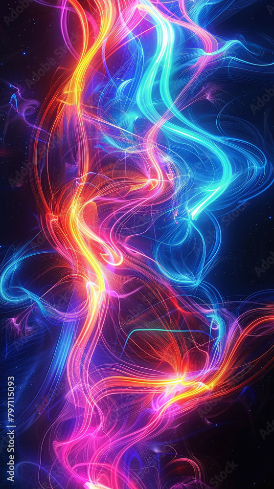 rainbow energy swirls lightning on black background upright rainbow energy swirls lightning on black background upright