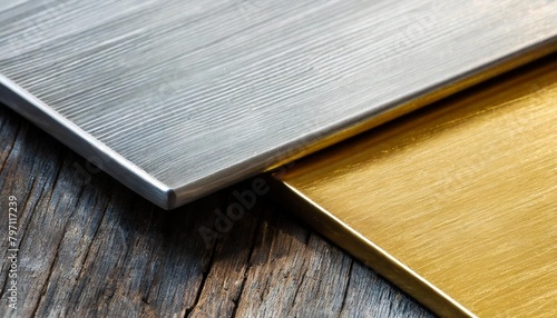 metal brushed silver and gold textured plates