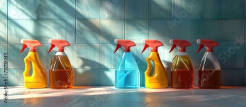 AllPurpose Cleaner Bottle A Modern Design Showcase in D Rendering photo