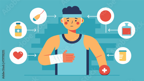 A depiction of common injuries in combat sports with accompanying descriptions of how proper nutrition can aid in injury prevention and