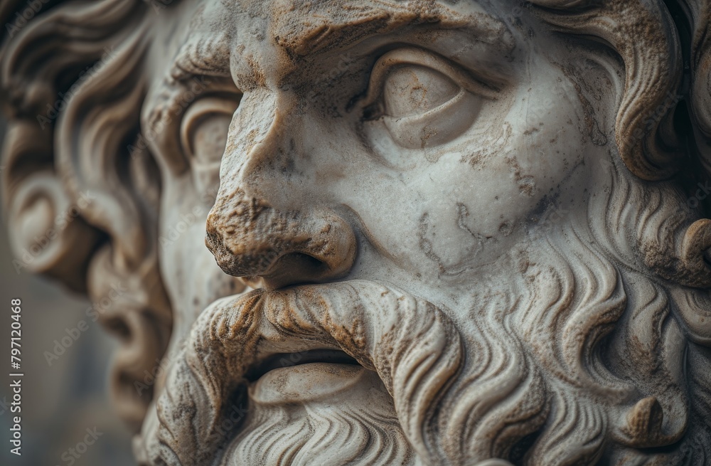 Close-up of a classical stone lion sculpture Close-up of a classical stone lion sculpture