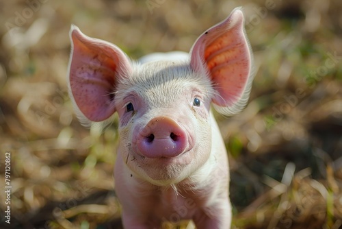 Curious Piglet in a Field