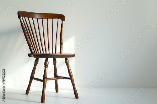 Classic Windsor chair with a white background.