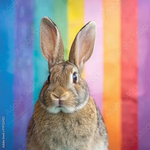 Colorful Portrait of a Cute Rabbit © Balaraw