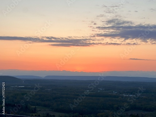 Golden Horizon: Sunset View in New Jersey © Ekaiva