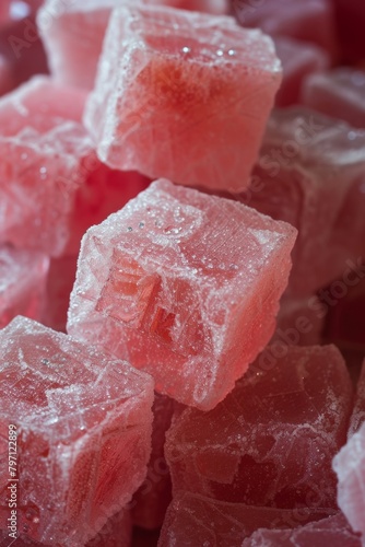 Close-up of Sparkling Pink Sugar Cubes