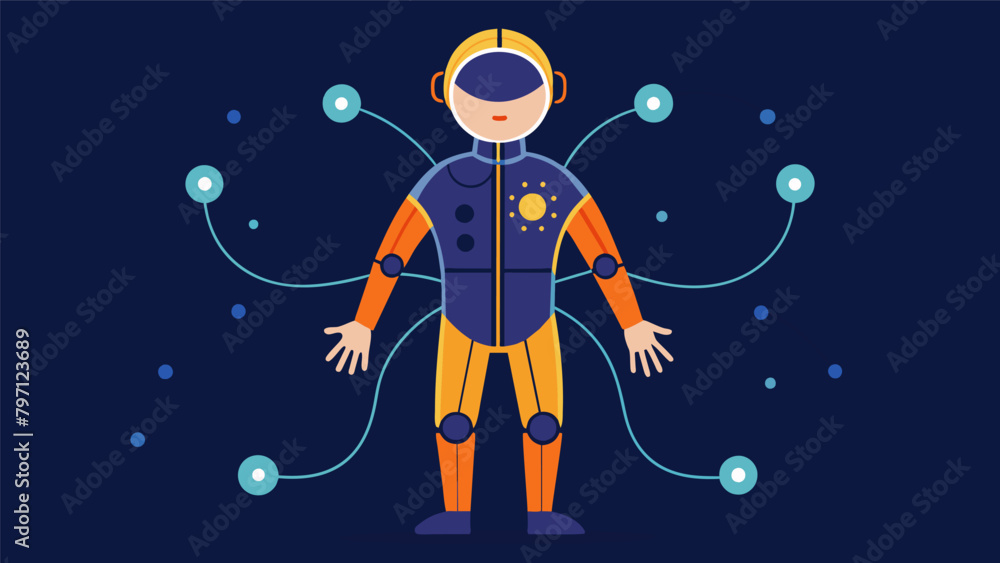 Naklejka premium A sensory suit that mimics the physical sensations of another person providing a deeper understanding of their experiences..