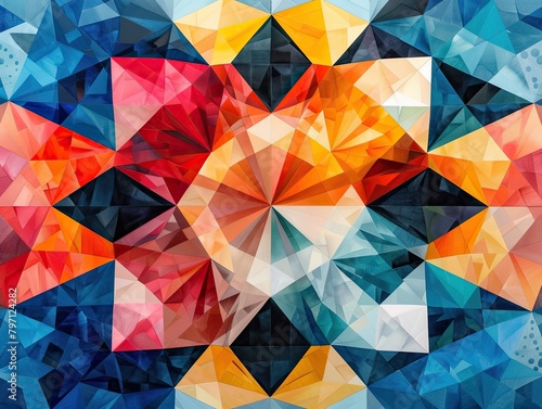 Geometric shapes in a kaleidoscope pattern