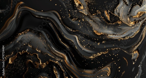 Luxurious black and gold marble texture