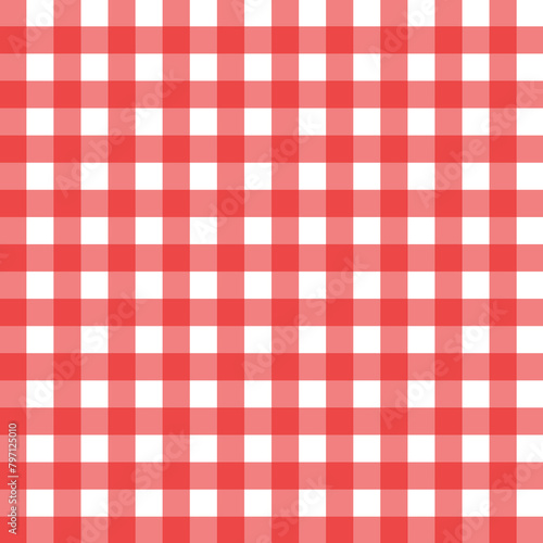 red and white checkered picnic tablecloth