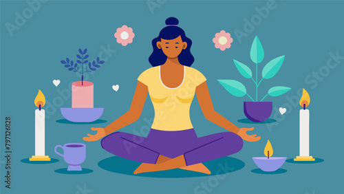 A person lying in a yoga pose surrounded by candles and incense as they use sound and meditation to awaken their consciousness..