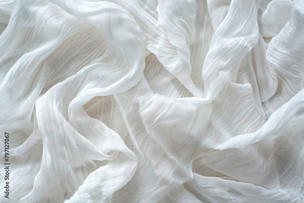 Abstract white wrinkled fabric background. White moving fabric background and wallpaper. 3d rendering. Elegant backdrop. Abstract white wrinkled fabric background. White moving fabric background and wallpaper. 3d rendering. Elegant backdrop.