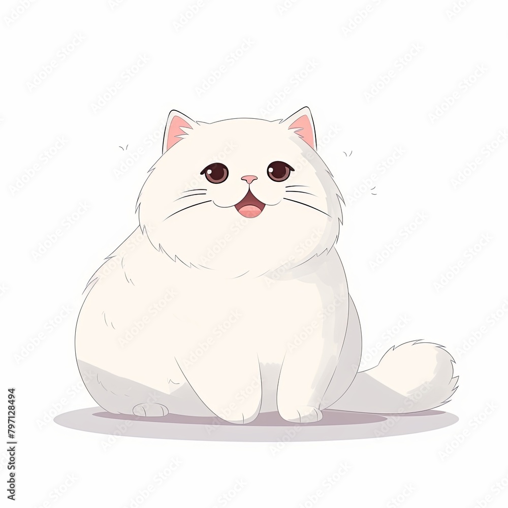 flat illustration of cute pleasant cat flat illustration of cute pleasant cat