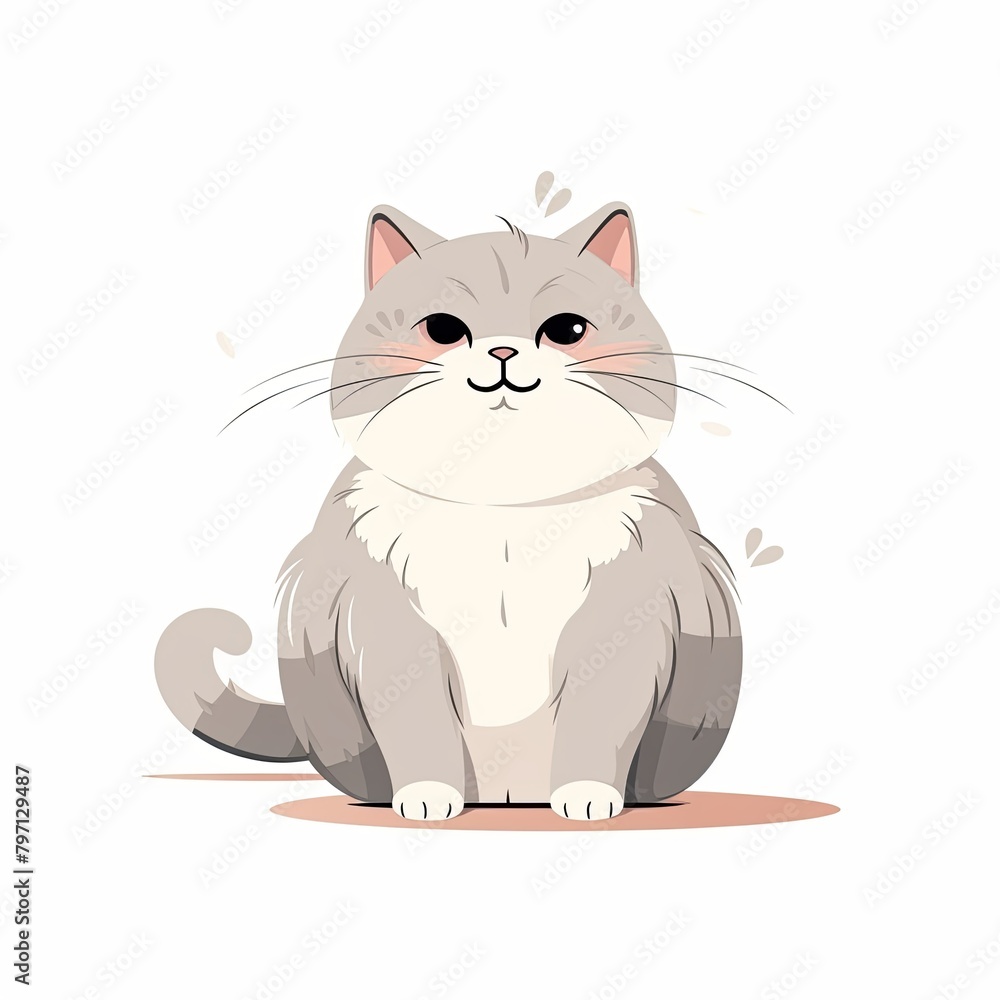 flat illustration of cute pleasant cat flat illustration of cute pleasant cat