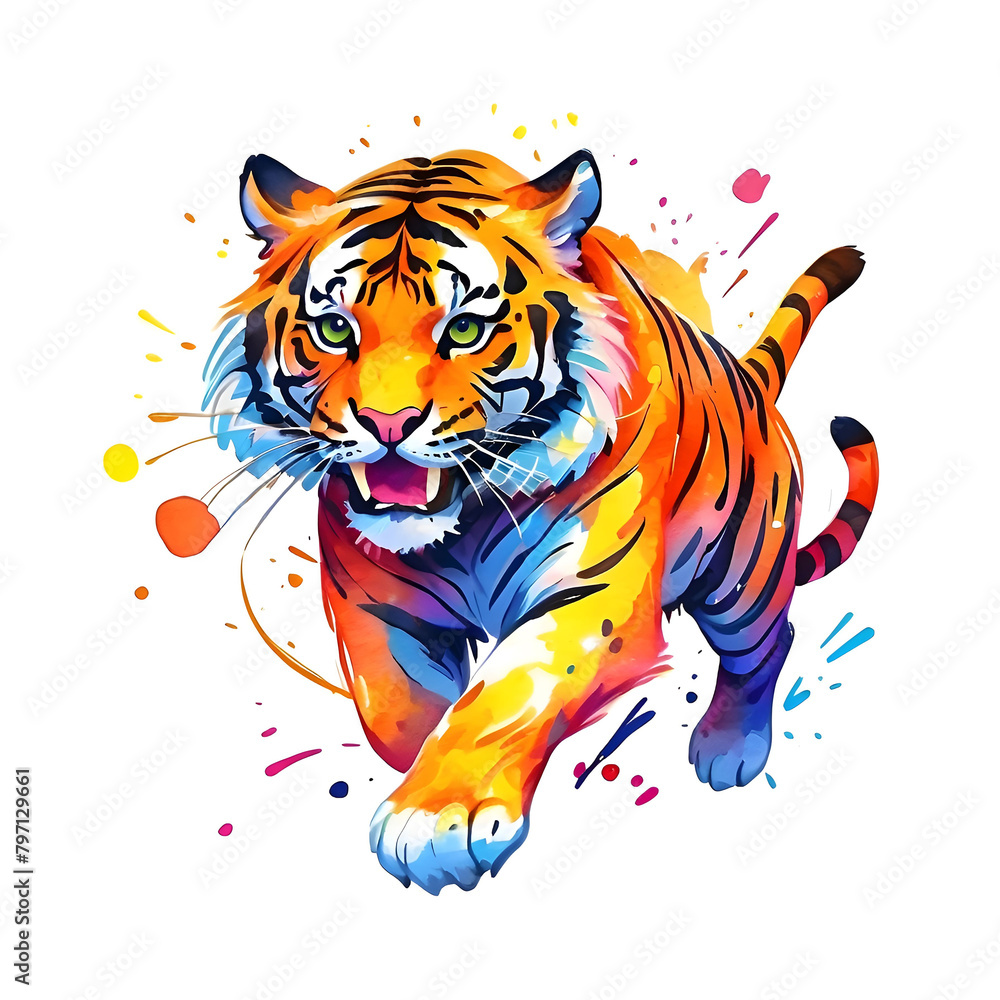 Tiger Watercolor  Illustration Painting