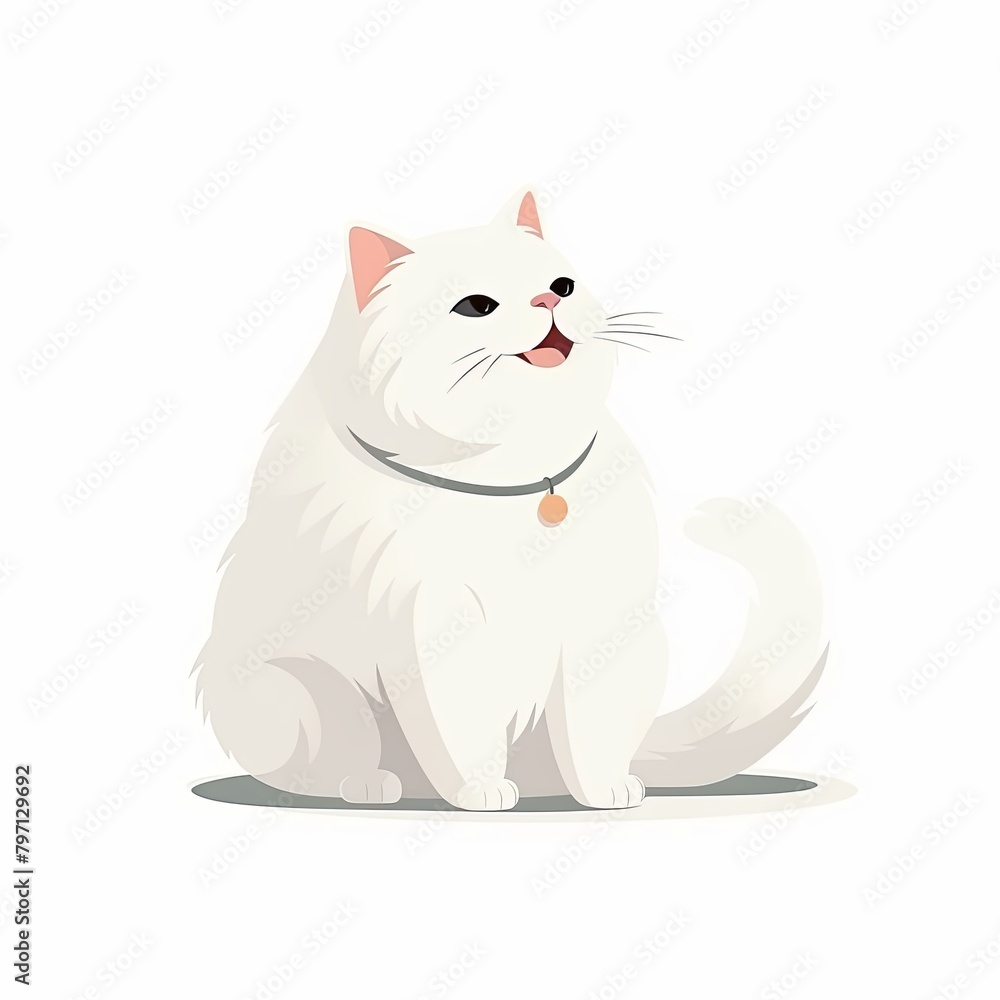 flat illustration of cute pleasant cat flat illustration of cute pleasant cat