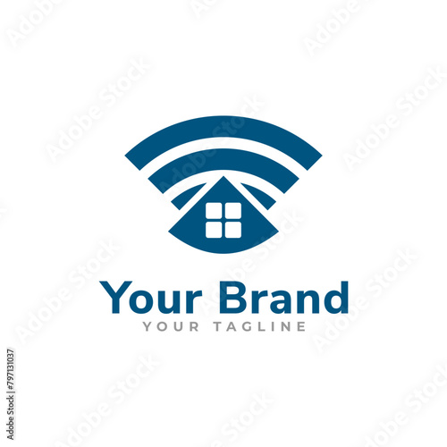 Internet Wifi Sign House Logo
