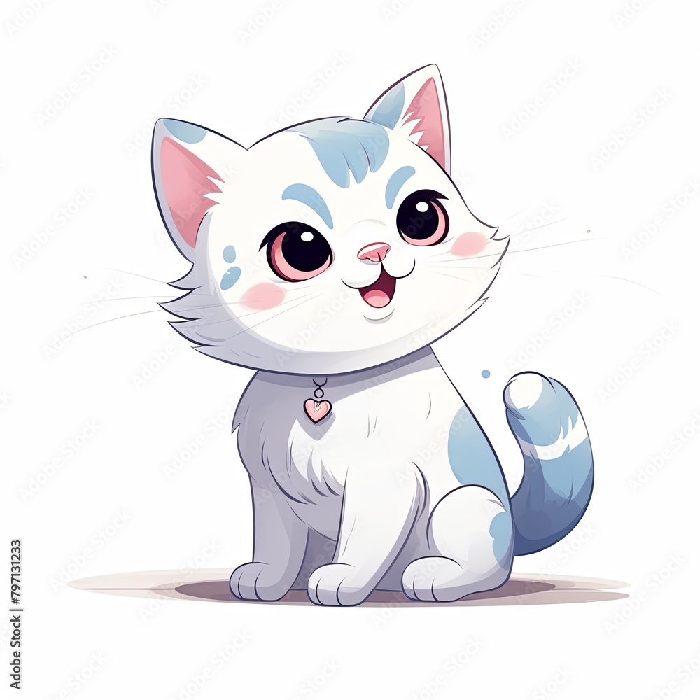 flat illustration of cute pleasant cat flat illustration of cute pleasant cat