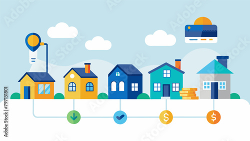 An illustrated timeline showing the lifespan of a typical mortgage from the initial application to the final payment.
