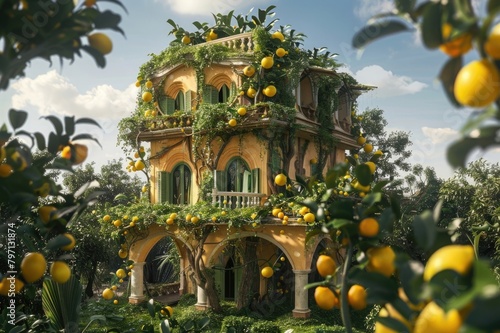 the Vienna palm tree house but with lemons everywhere